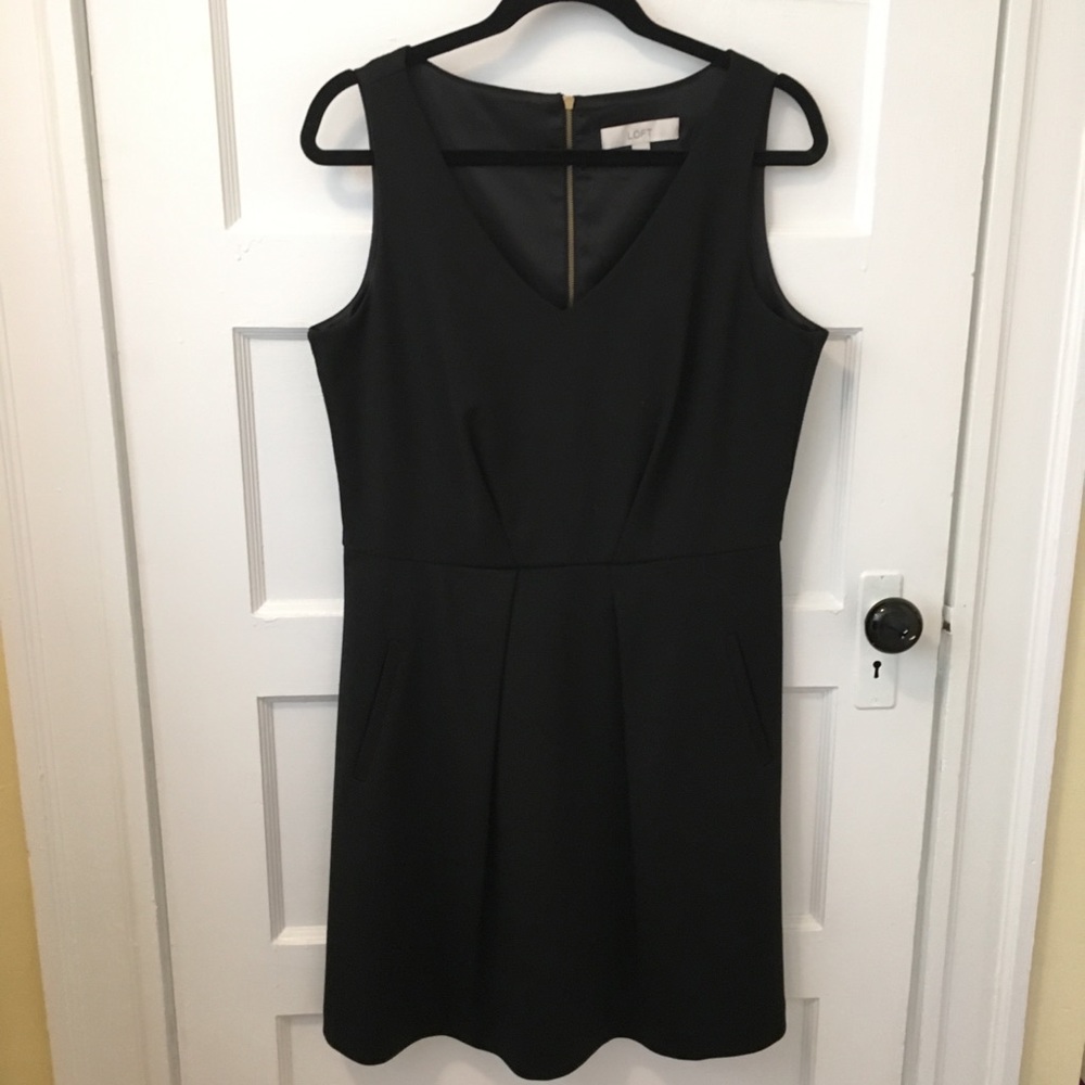 NWOT Black Ann Taylor LOFT A-Line Dress, 10